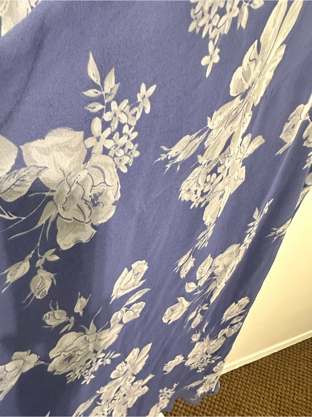 Lavender Floral V-Neck Maxi Dress with Flutter Sleeves - Picture 12 of 14